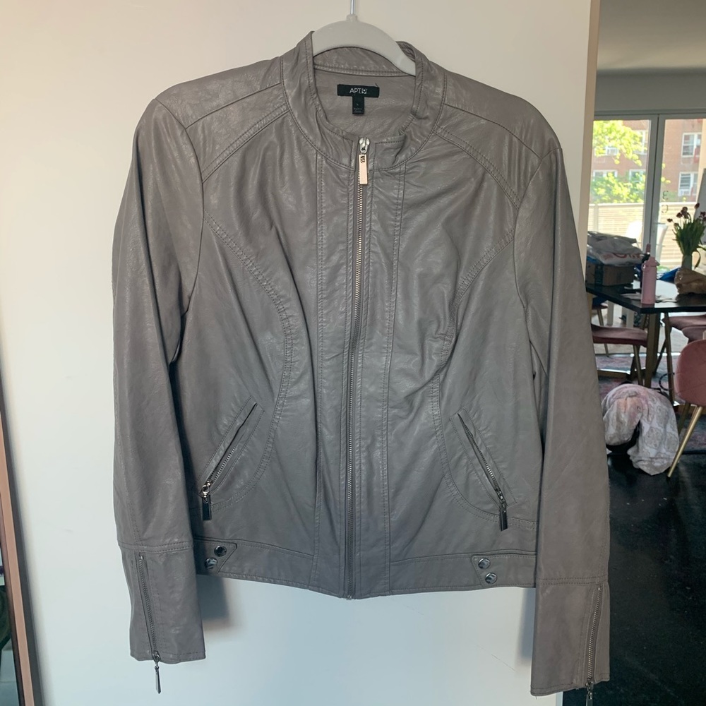 Apt 9 Oatmeal Faux Leather Jacket - L